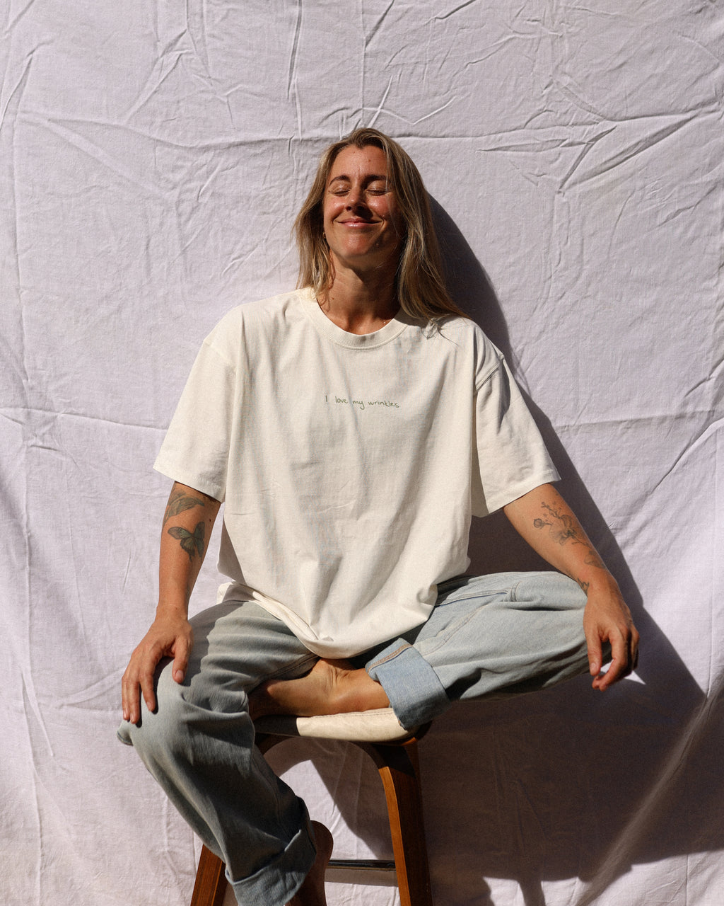 'I love my wrinkles' Organic Cotton tee