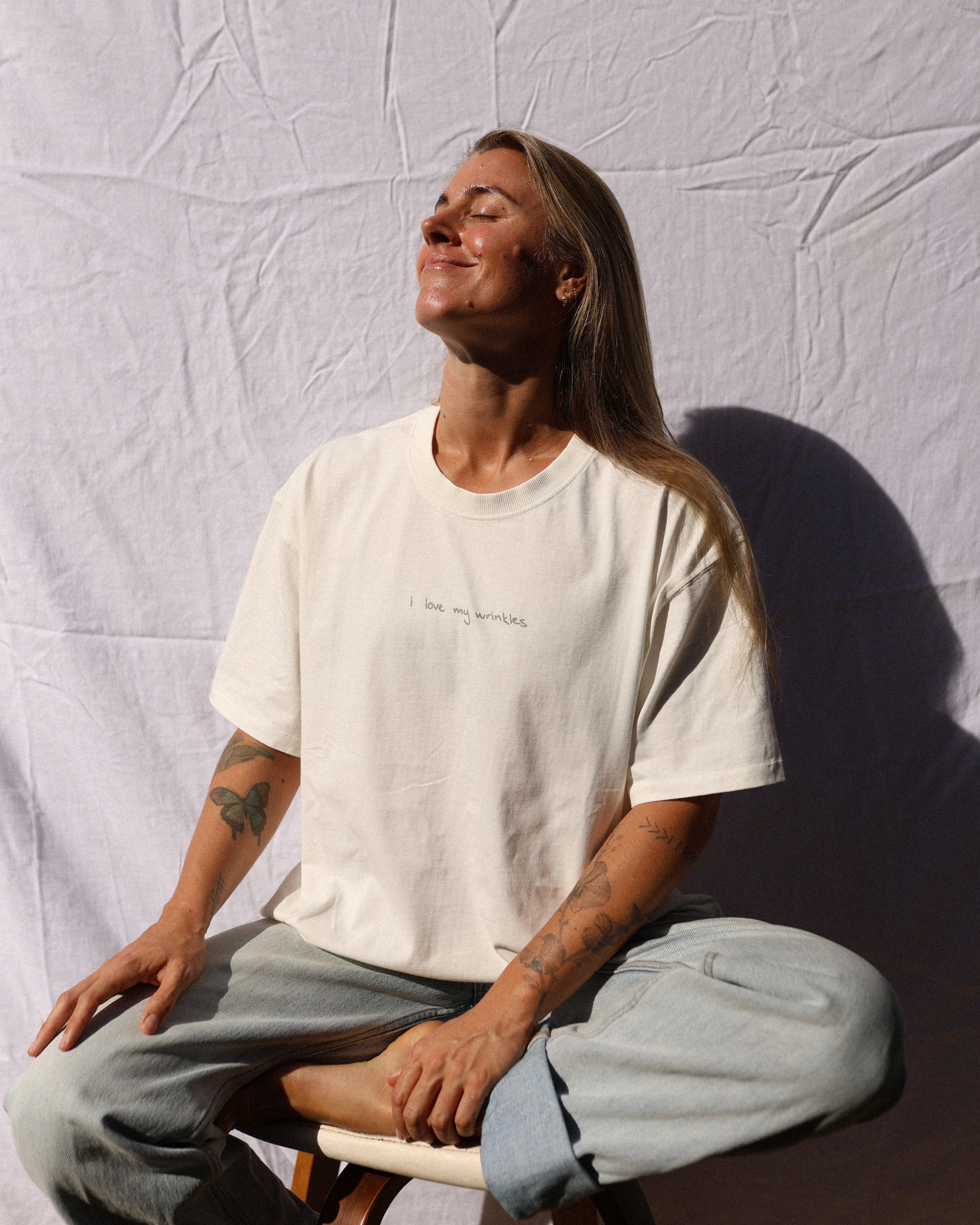 'I love my wrinkles' tee