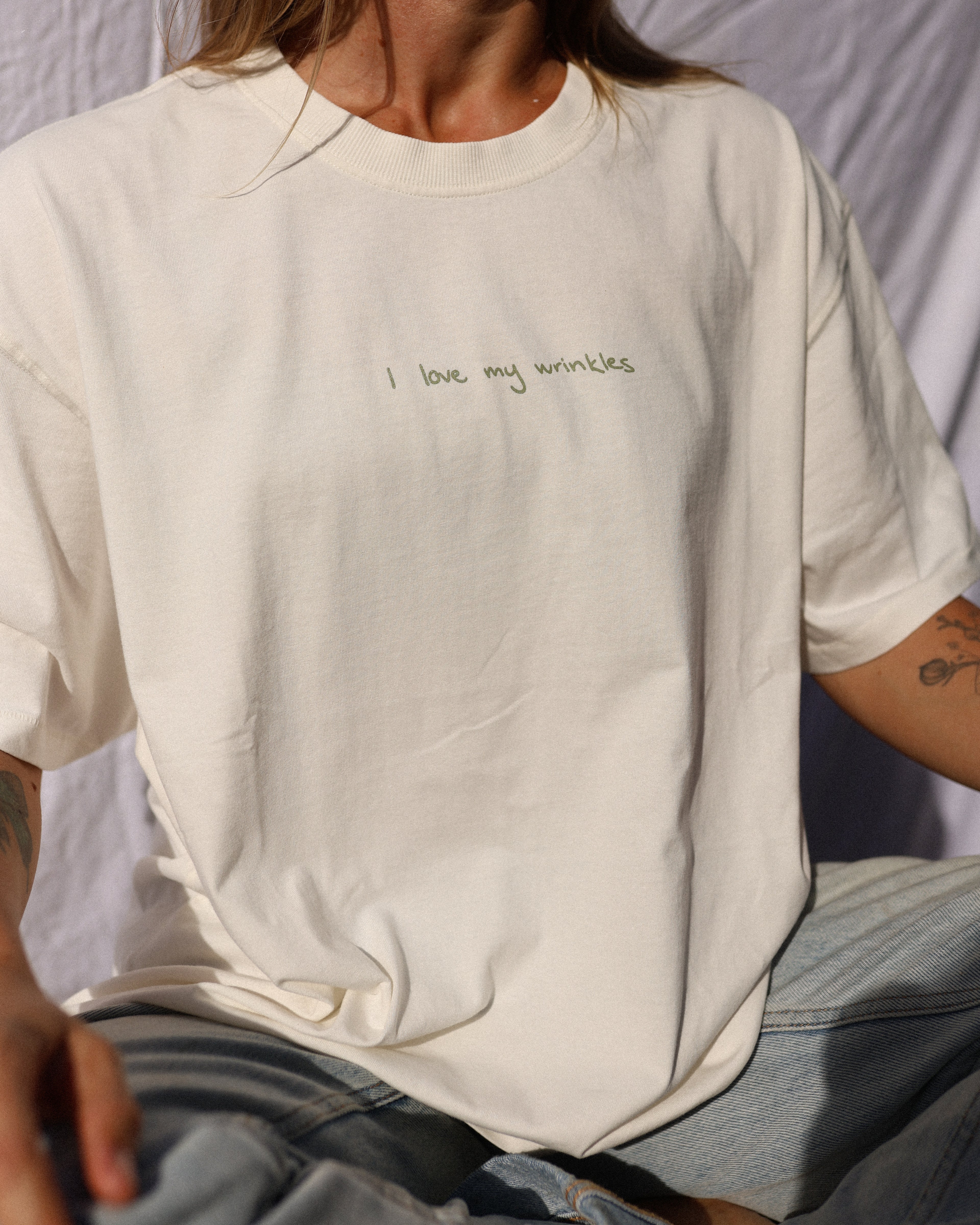 'I love my wrinkles' tee